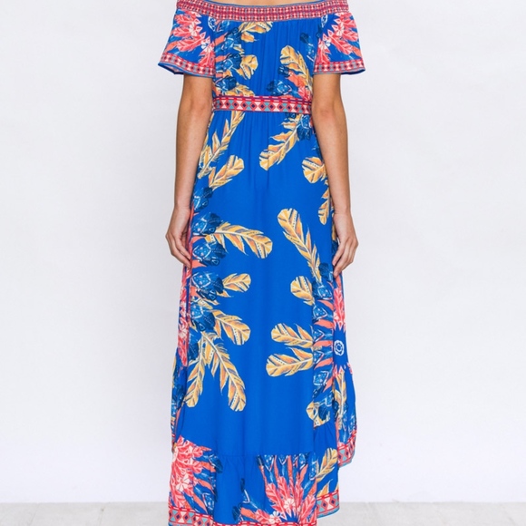 Last 1! NWT Off-the-Shoulder High-Low Floral Dress - Picture 4 of 4